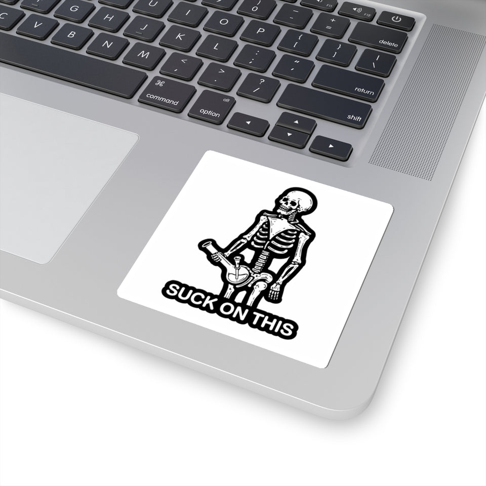 Sticker — Skeleton Graphic 'Suck On This' Kiss-Cut Decal