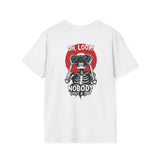 Skeleton Binoculars T‑Shirt — "Oh, Look! Nobody Gives a Sh!t" Graphic Tee