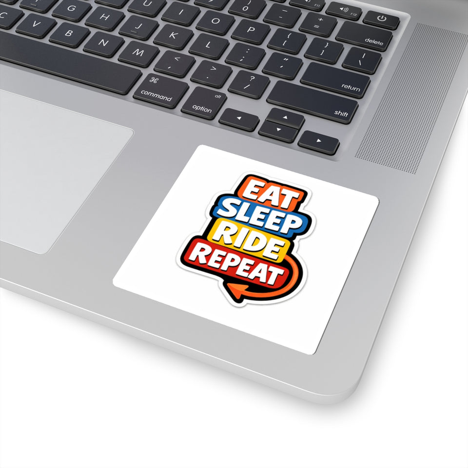 Eat Sleep Ride Repeat Sticker — Motorcycle & Cycling Kiss-Cut Decal