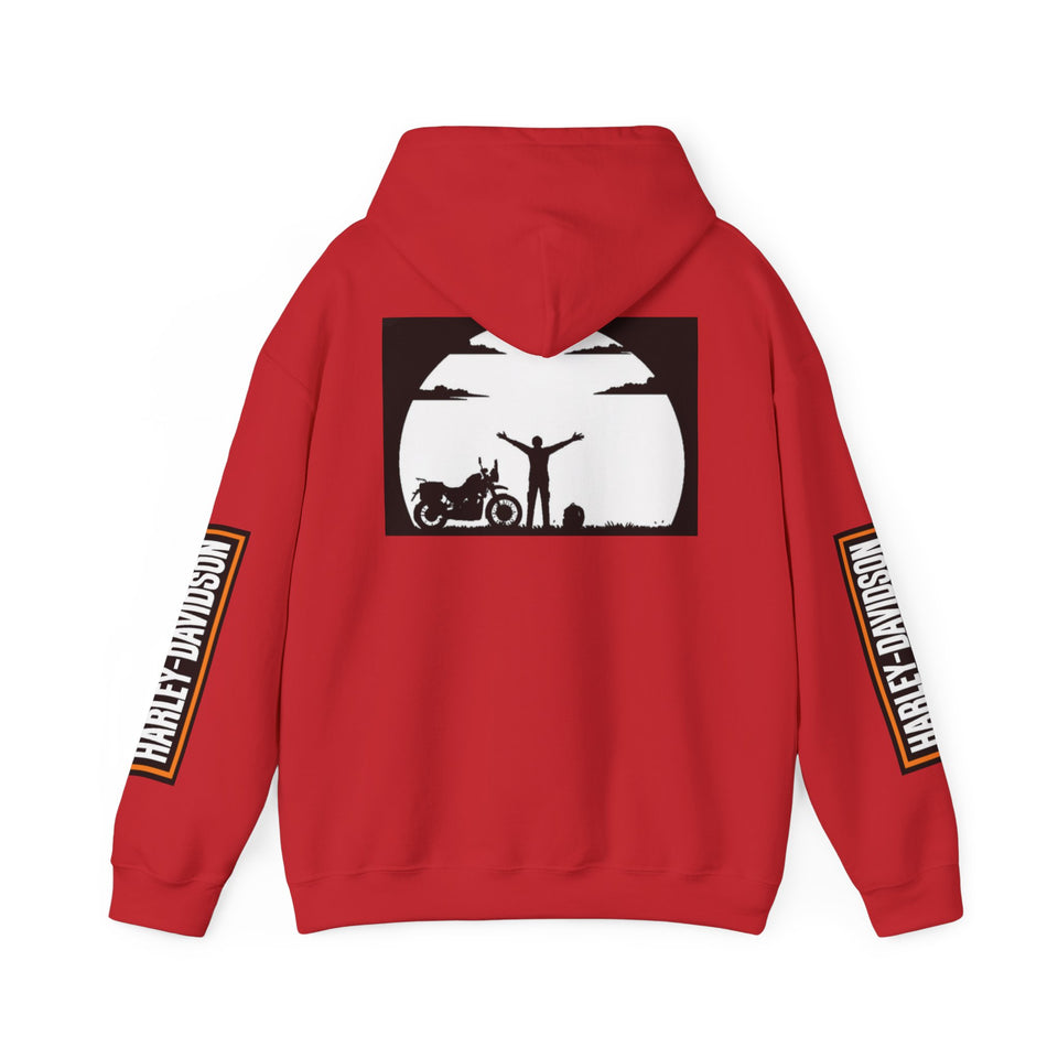 Harley-Davidson Sunset Ride Hoodie — Motorcycle Silhouette Graphic