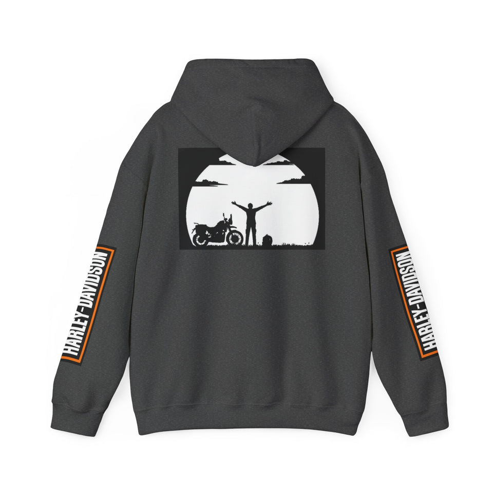 Harley-Davidson Sunset Ride Hoodie — Motorcycle Silhouette Graphic