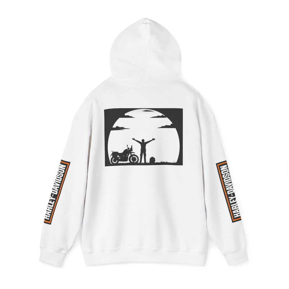 Harley-Davidson Sunset Ride Hoodie — Motorcycle Silhouette Graphic