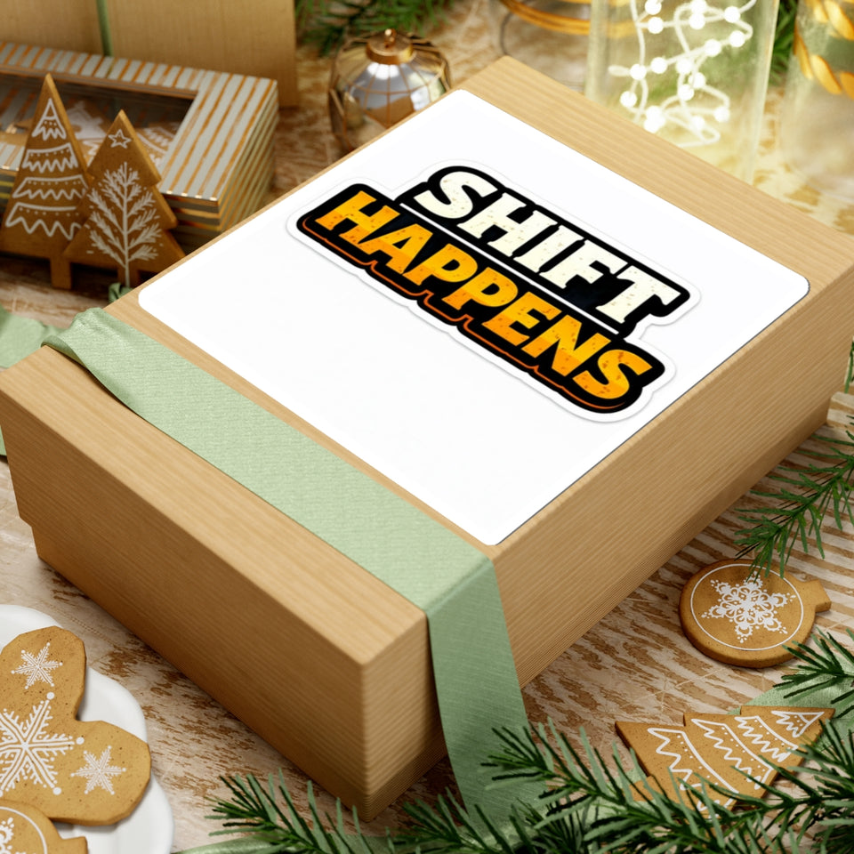 Shift Happens Sticker — Funny Car/Truck Gearshift Decal for Drivers & Mechanics