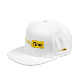 Snapback Hat — 'Time' Yellow Embroidered Streetwear Cap
