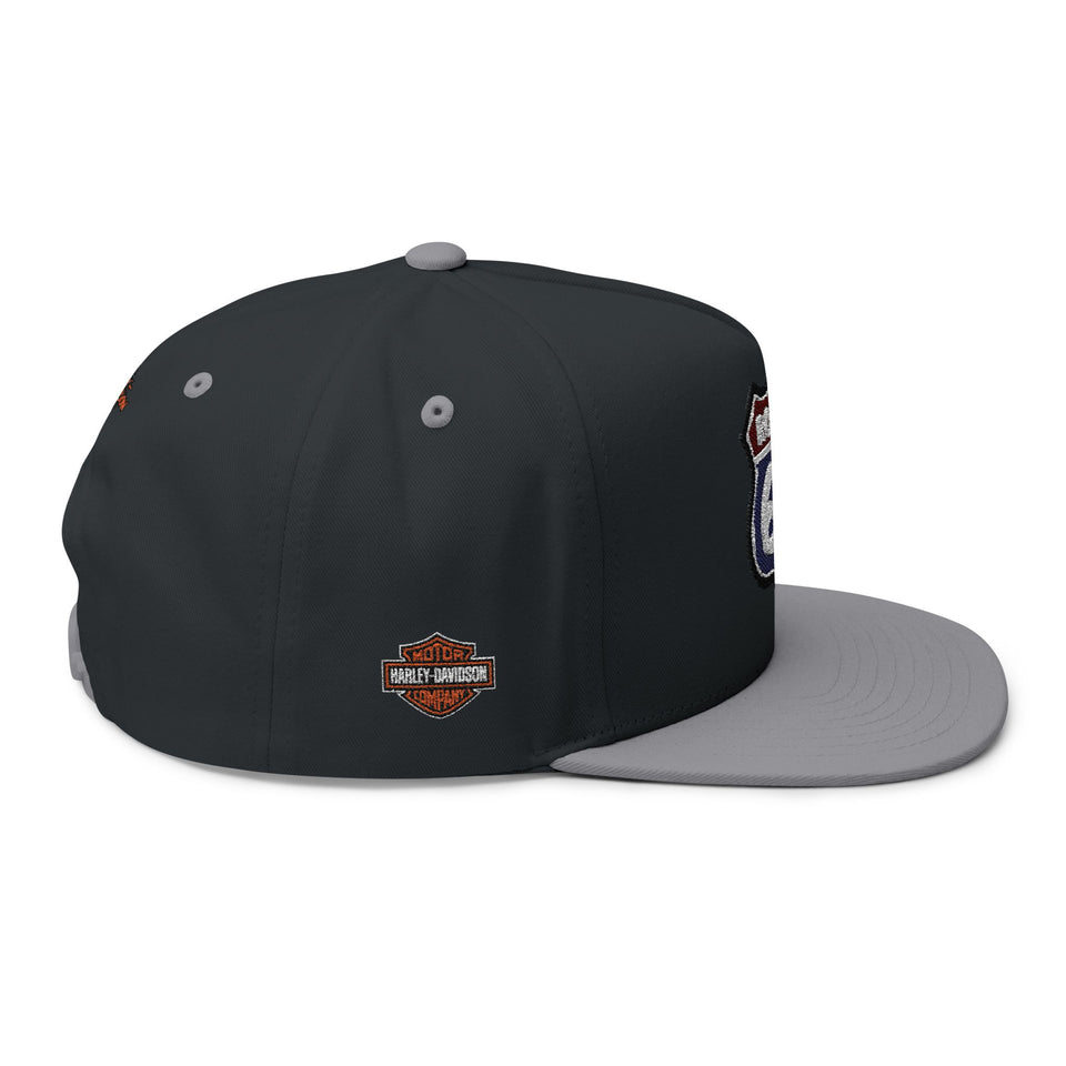 Route 66 Embroidered Flat Bill Cap
