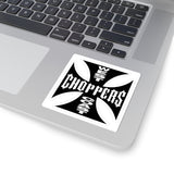 West Coast Choppers Cross Kiss-Cut Sticker — Motorcycle Biker Decal