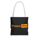Chopper Time Tote Bag — Bold Orange Logo Canvas Tote