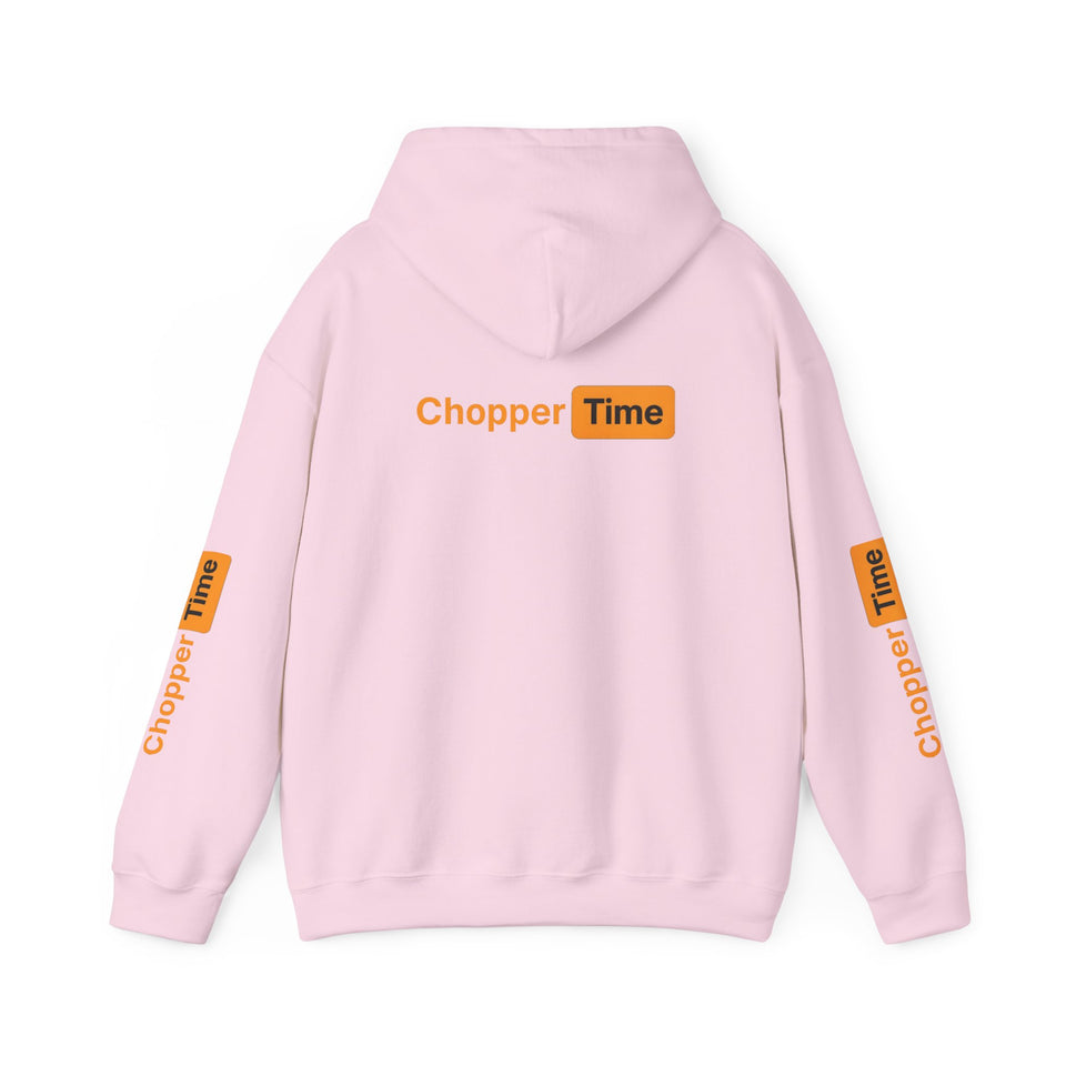 Chopper Time Hoodie — Minimal Logo Pullover for Motorcycle & Aviation Fans
