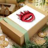Red Drip Lips Kiss-Cut Sticker — Glossy Lip Art Decal for Laptops, Phones & Notebooks