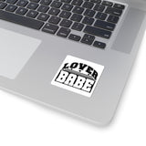 Lover Babe Kiss-Cut Sticker — Bold Retro Black & White Decal for Laptops, Water Bottles & Gifts