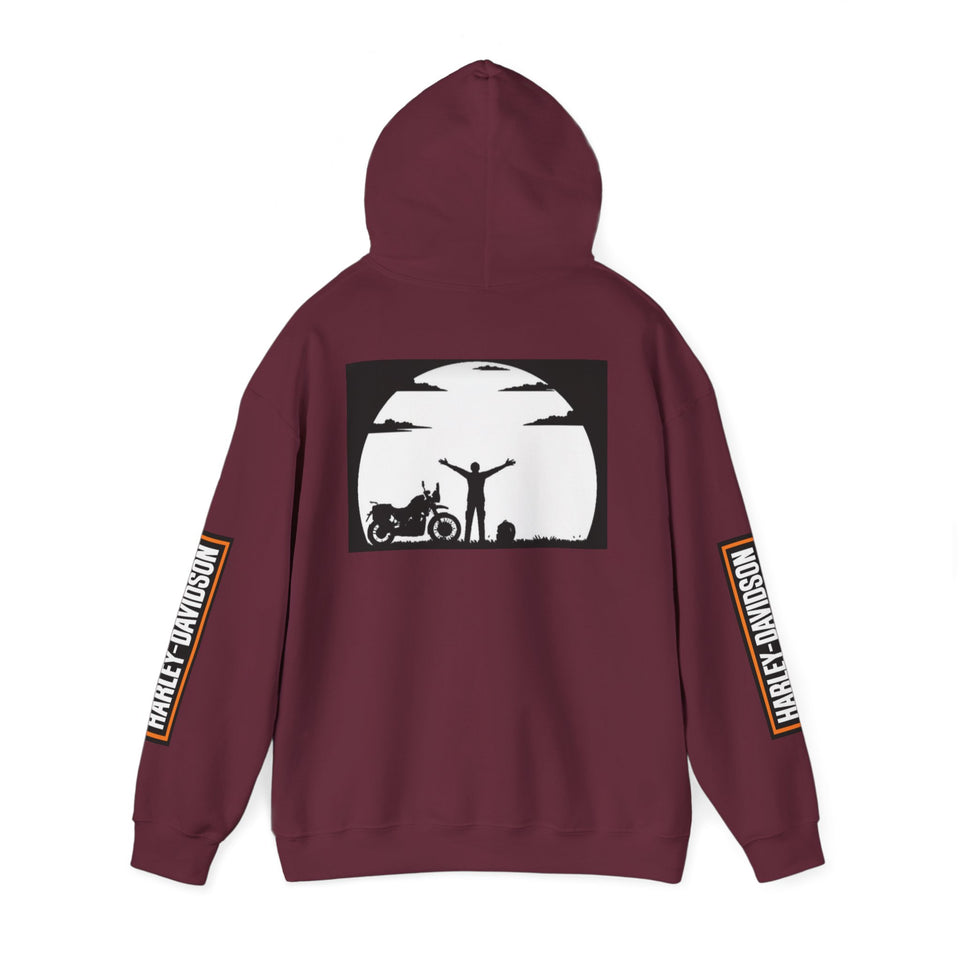 Harley-Davidson Sunset Ride Hoodie — Motorcycle Silhouette Graphic