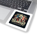 Freedom First "Safety Third" Kiss-Cut Sticker — Patriotic George Washington Design