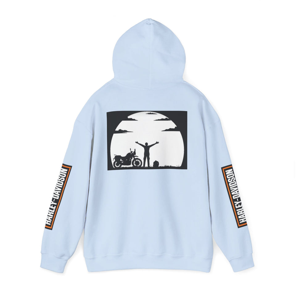 Harley-Davidson Sunset Ride Hoodie — Motorcycle Silhouette Graphic