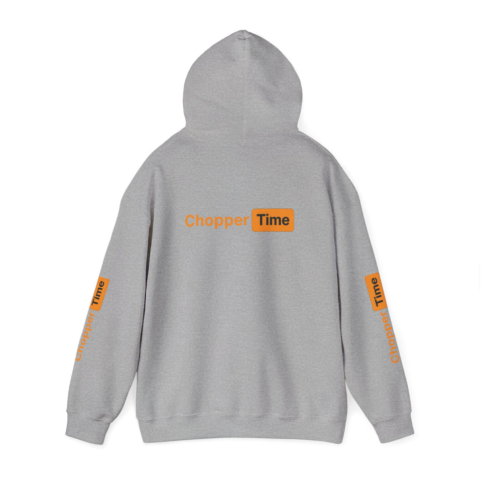 Chopper Time Hoodie — Minimal Logo Pullover for Motorcycle & Aviation Fans