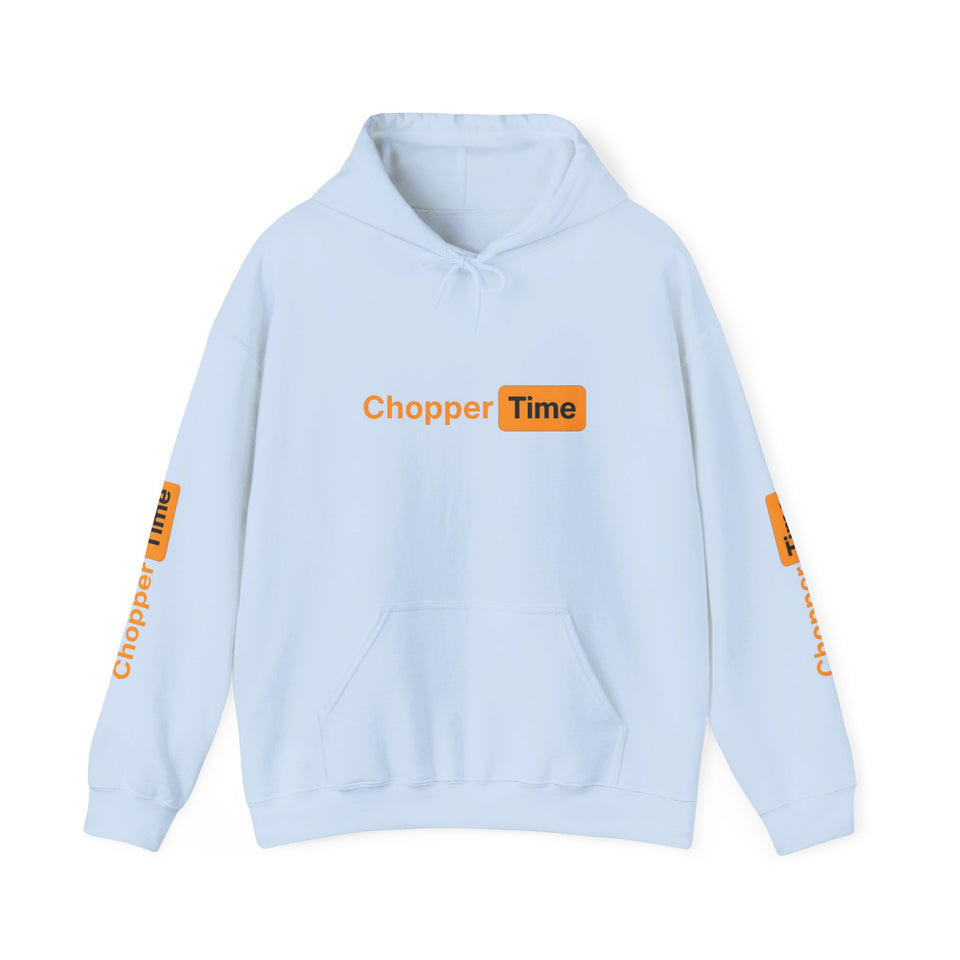 Chopper Time Hoodie — Minimal Logo Pullover for Motorcycle & Aviation Fans
