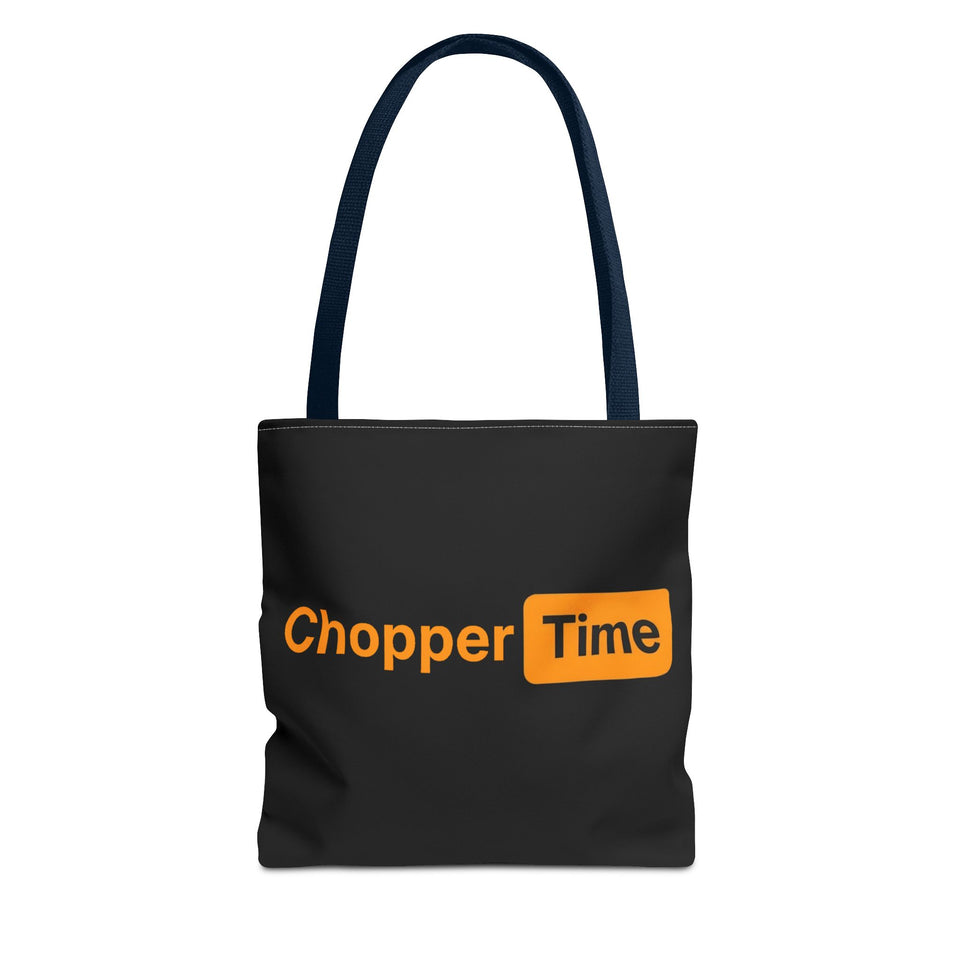 Chopper Time Tote Bag — Bold Orange Logo Canvas Tote