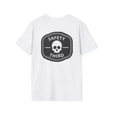 Safety Third Skull T-Shirt — Funny Retro Warning Graphic Tee