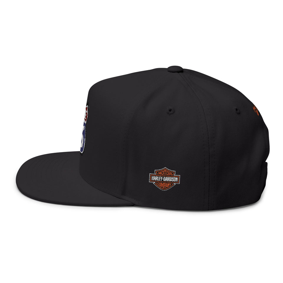 Route 66 Embroidered Flat Bill Cap