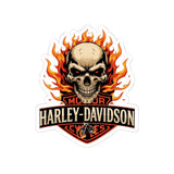 Flaming Skull Harley-Davidson Kiss-Cut Sticker