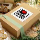 I  Hot Moms Kiss-Cut Sticker — Funny Retro Silhouette Decal