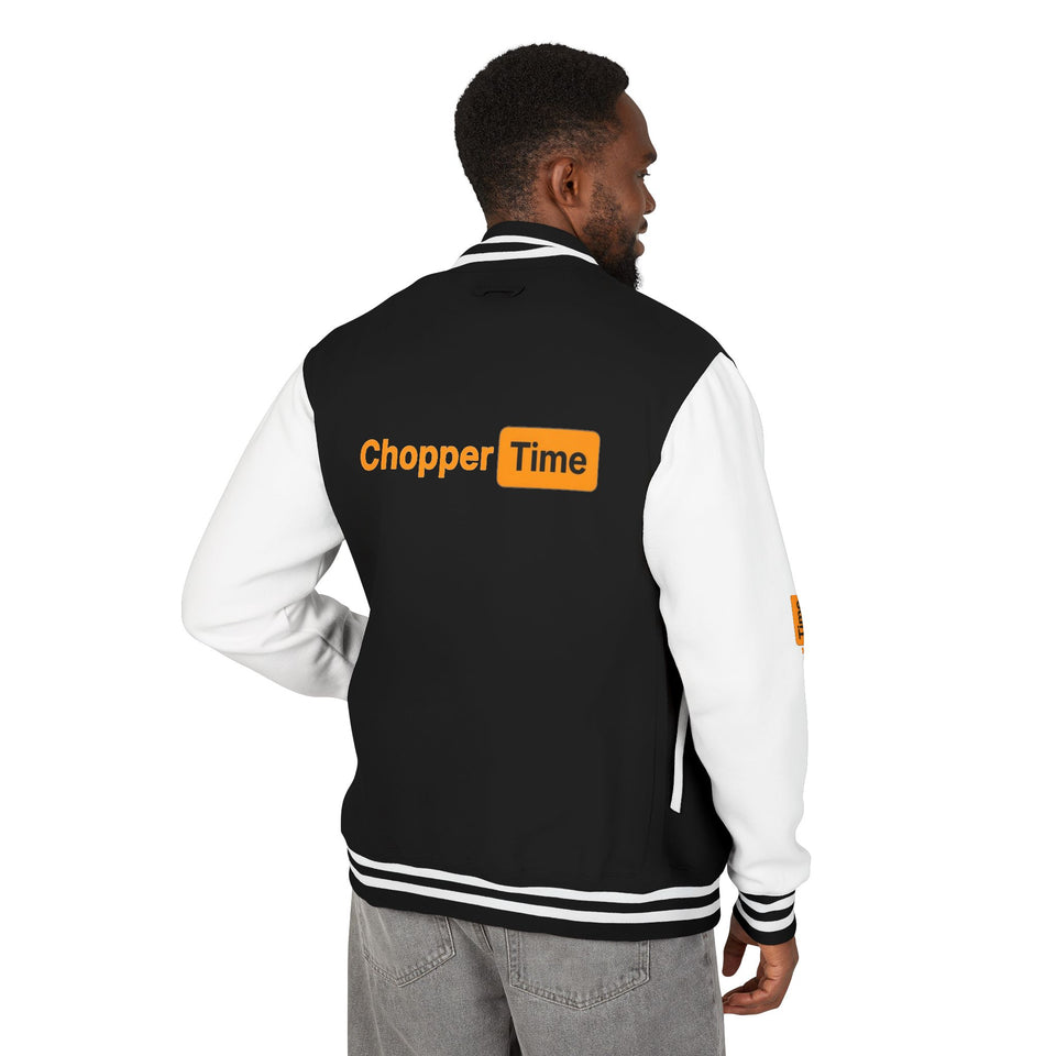 Letterman Jacket — 'Chopper Time' Vintage Motorcycle Club Bomber