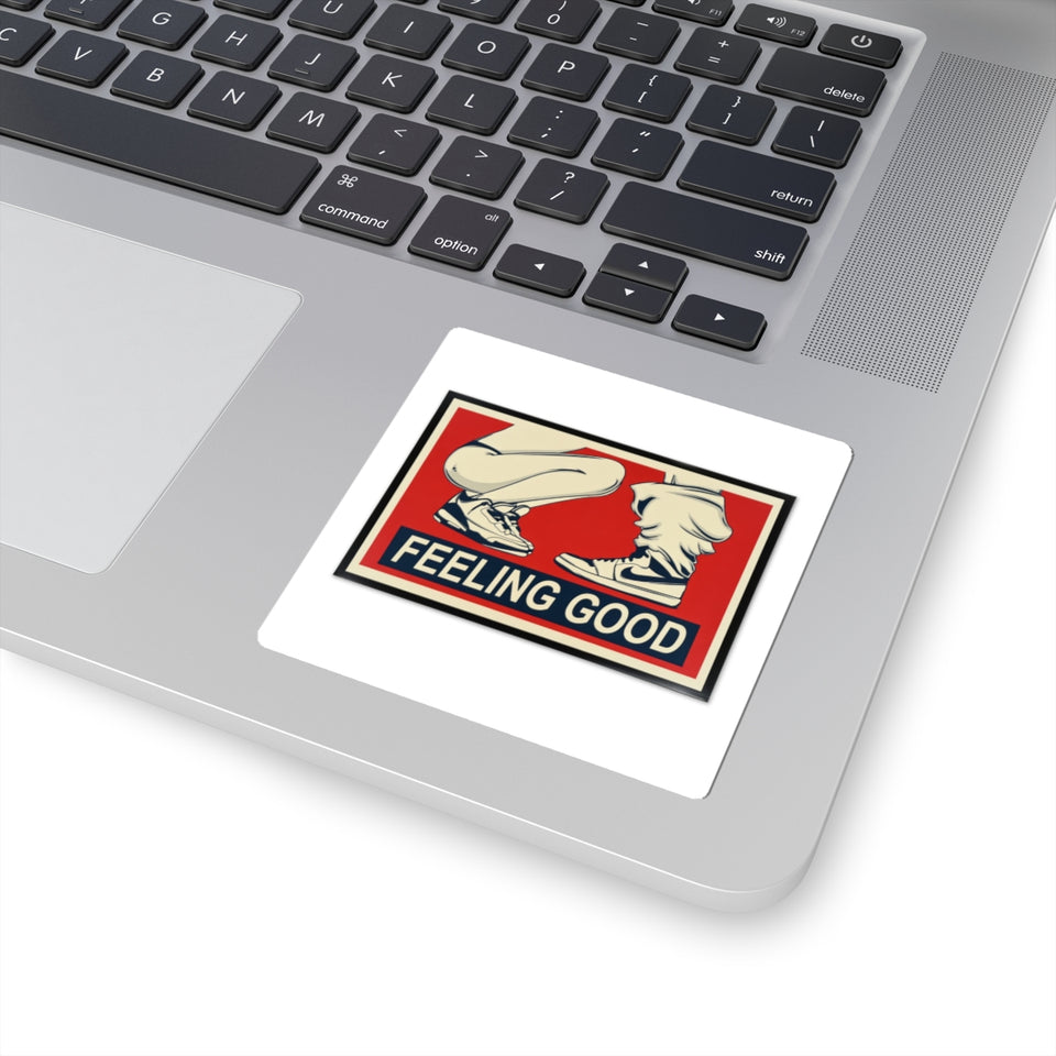 Feeling Good Sticker — Retro Kicks Kiss-Cut Laptop Decal