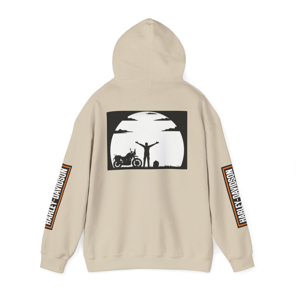 Harley-Davidson Sunset Ride Hoodie — Motorcycle Silhouette Graphic