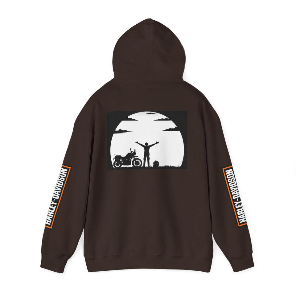 Harley-Davidson Sunset Ride Hoodie — Motorcycle Silhouette Graphic