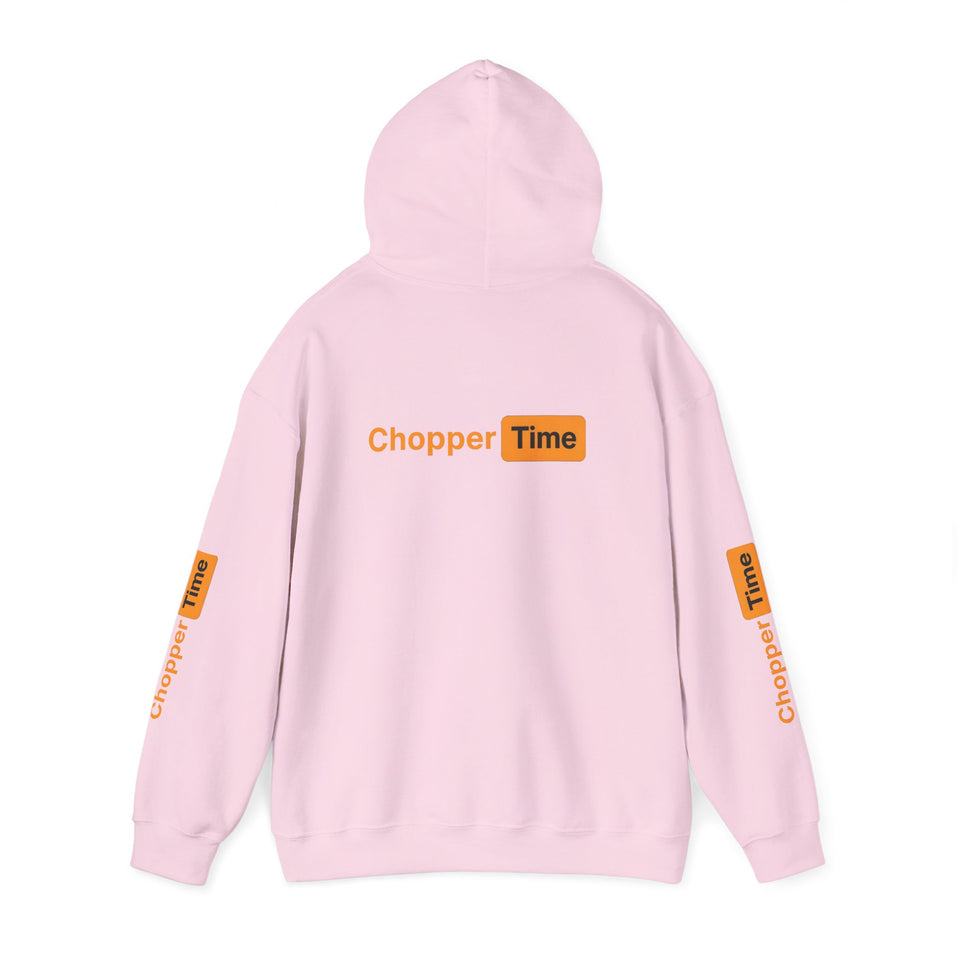 Chopper Time Hoodie — Minimal Logo Pullover for Motorcycle & Aviation Fans