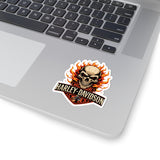 Flaming Skull Harley-Davidson Kiss-Cut Sticker